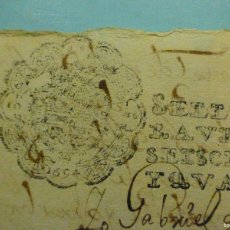 Manuscritos antiguos: SELLO CUARTO 4º QVARTO - 10 MARAVEDIS AÑO 1694 - DOCUMENTO MANUSCRITO - CARLOS II - TIMBROLOGÍA