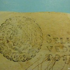 Manuscritos antiguos: SELLO CUARTO 4º QVARTO - 10 MARAVEDIS AÑO 1699 - DOCUMENTO MANUSCRITO - CARLOS II - TIMBROLOGÍA