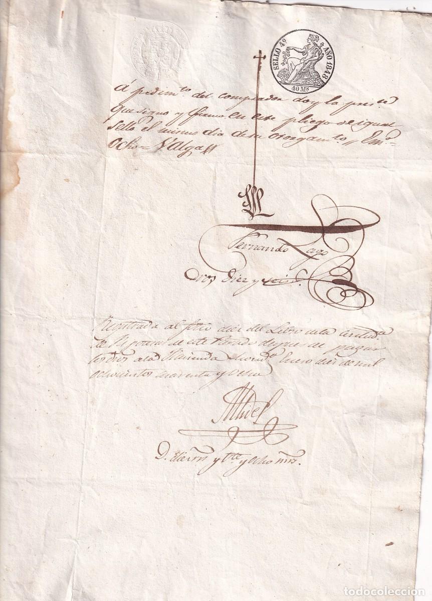 Manuscritos antiguos: Documento notarial Mondo&ntilde;edo, tierras cerca de Santo Tom&eacute; 1848 - Foto 2
