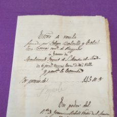 Manuscritos antiguos: VENTA TROZO TIERRA PROCEDENTE CAPÍTULOS MATRIMONIALES LLAMADO LA COMETA SAN MARTÍ 1630 SIGLO XVII