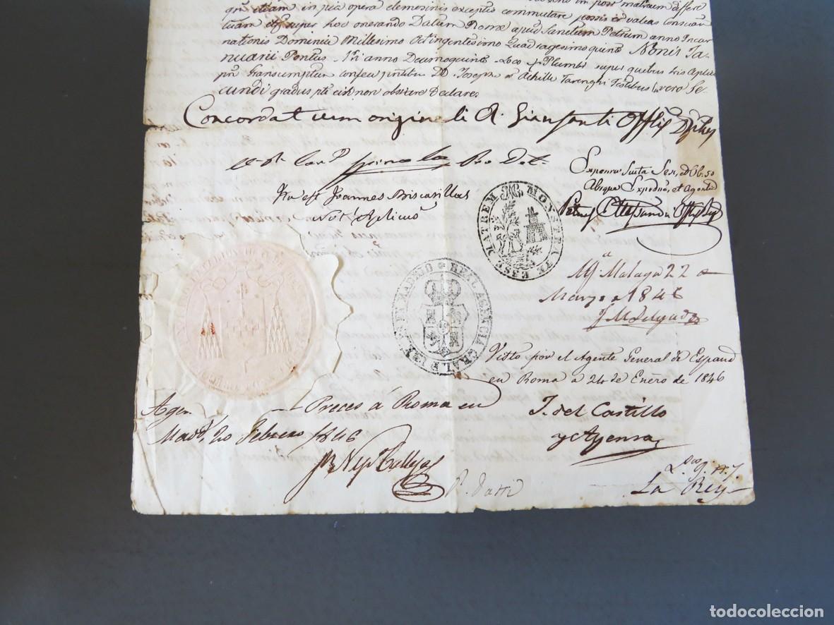 Manuscritos antiguos: BULA DEL PAPA GREGORIO XVI. A&Ntilde;O 1846 - Foto 2