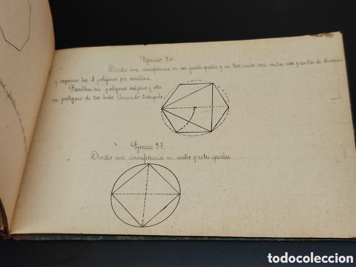 Manuscritos antiguos: Antigua libreta escolar de dibujo - Foto 3