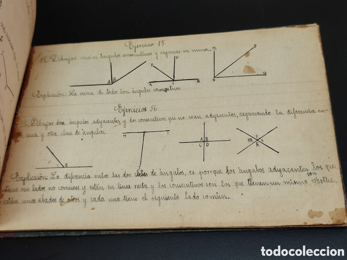 Manuscritos antiguos: Antigua libreta escolar de dibujo - Foto 4