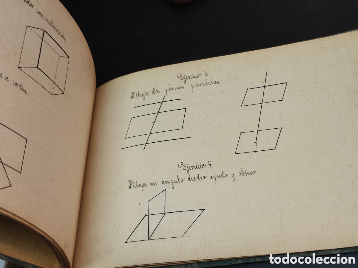 Manuscritos antiguos: Antigua libreta escolar de dibujo - Foto 6