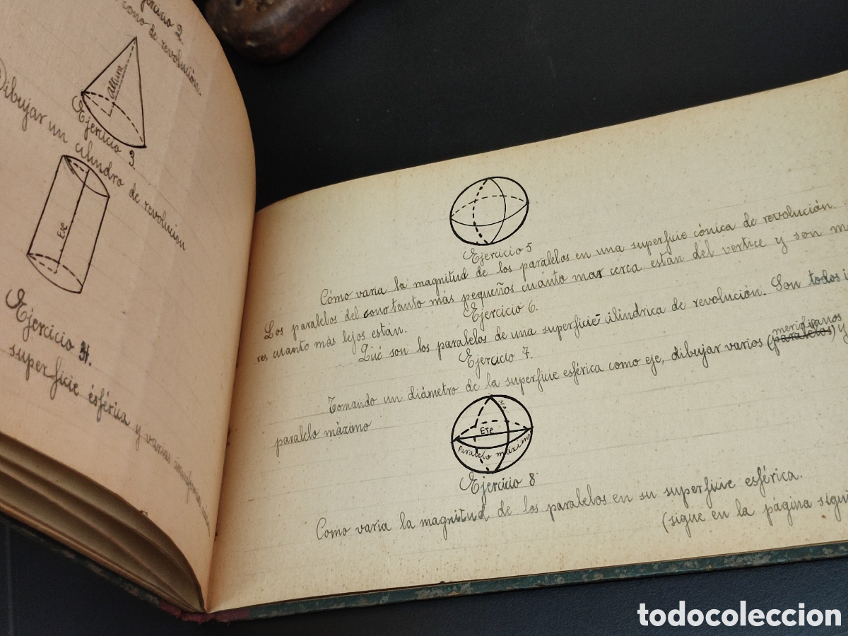 Manuscritos antiguos: Antigua libreta escolar de dibujo - Foto 7