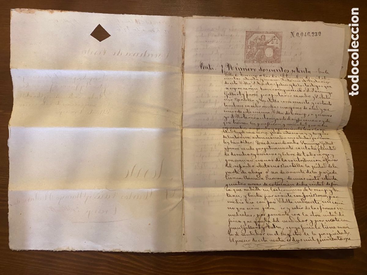 Manuscritos antiguos: ESCRITURA DE VENTA 1879 VILA DE TREMP - Foto 2