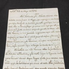 Manuscritos antiguos: CARTA MANUSCRITA DEL SIGLO XVIII, ESTUDIO DE GRAMÁTICA LATINA EN TRESABUELA, CANTABRIA