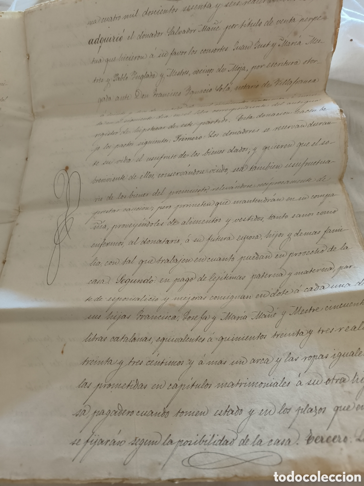 Manuscritos antiguos: Escritura Matrimonio con dote 1865 - Foto 3