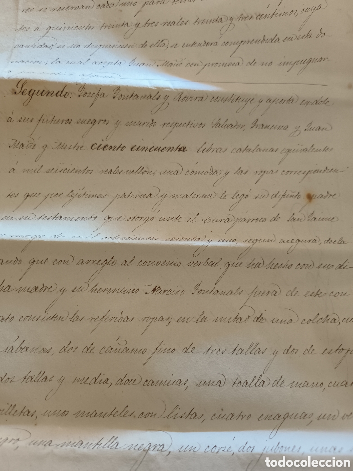 Manuscritos antiguos: Escritura Matrimonio con dote 1865 - Foto 4