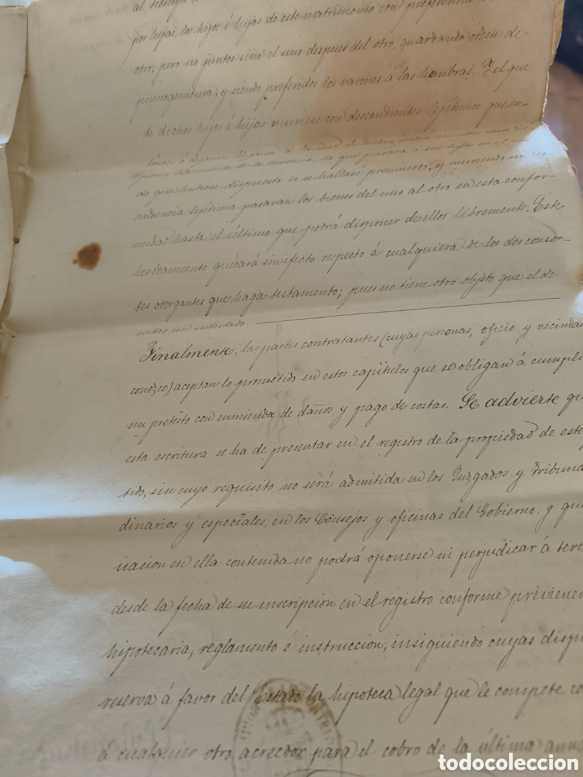 Manuscritos antiguos: Escritura Matrimonio con dote 1865 - Foto 7