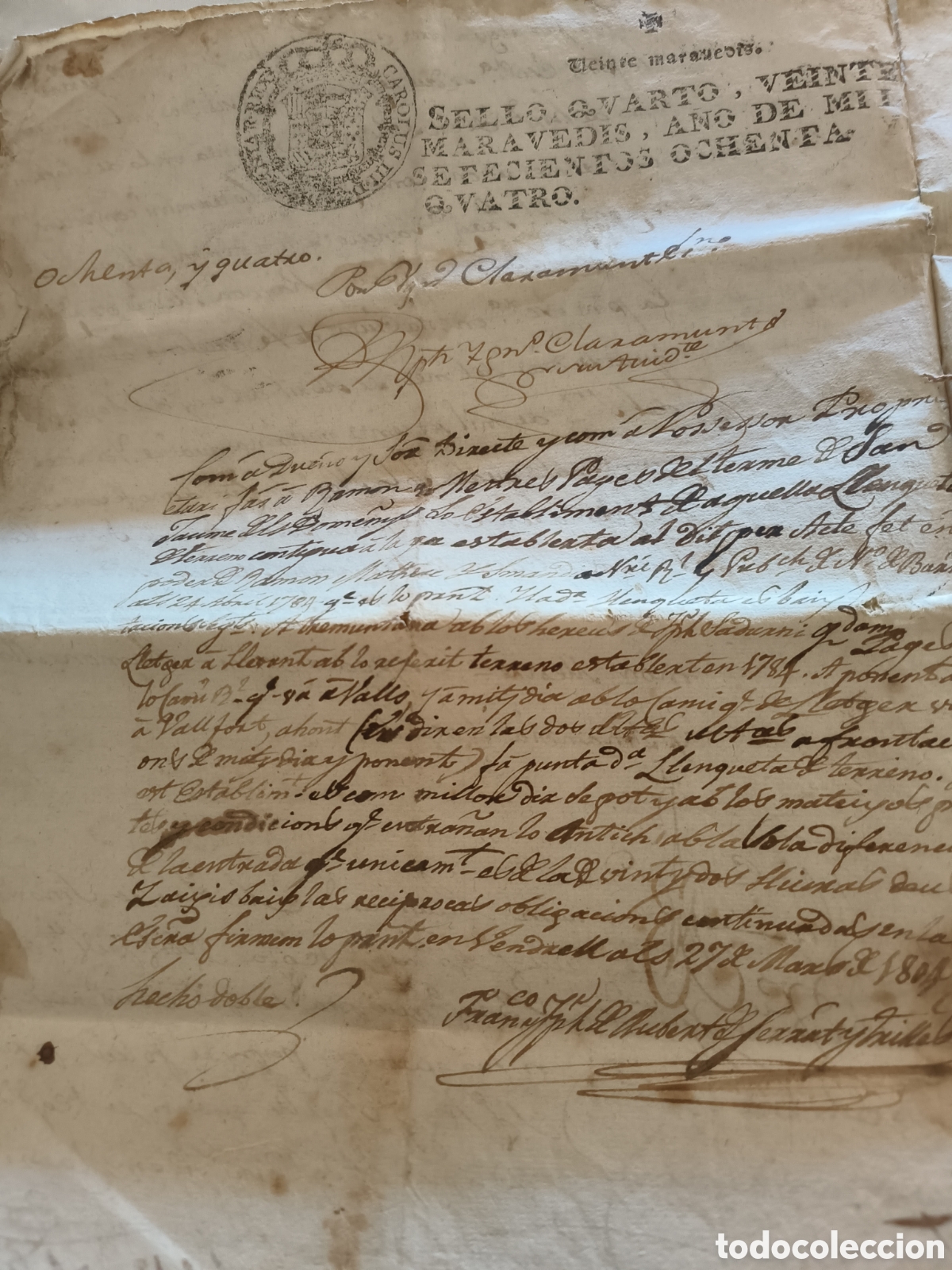 Manuscritos antiguos: Escrituras 1781 - Foto 8