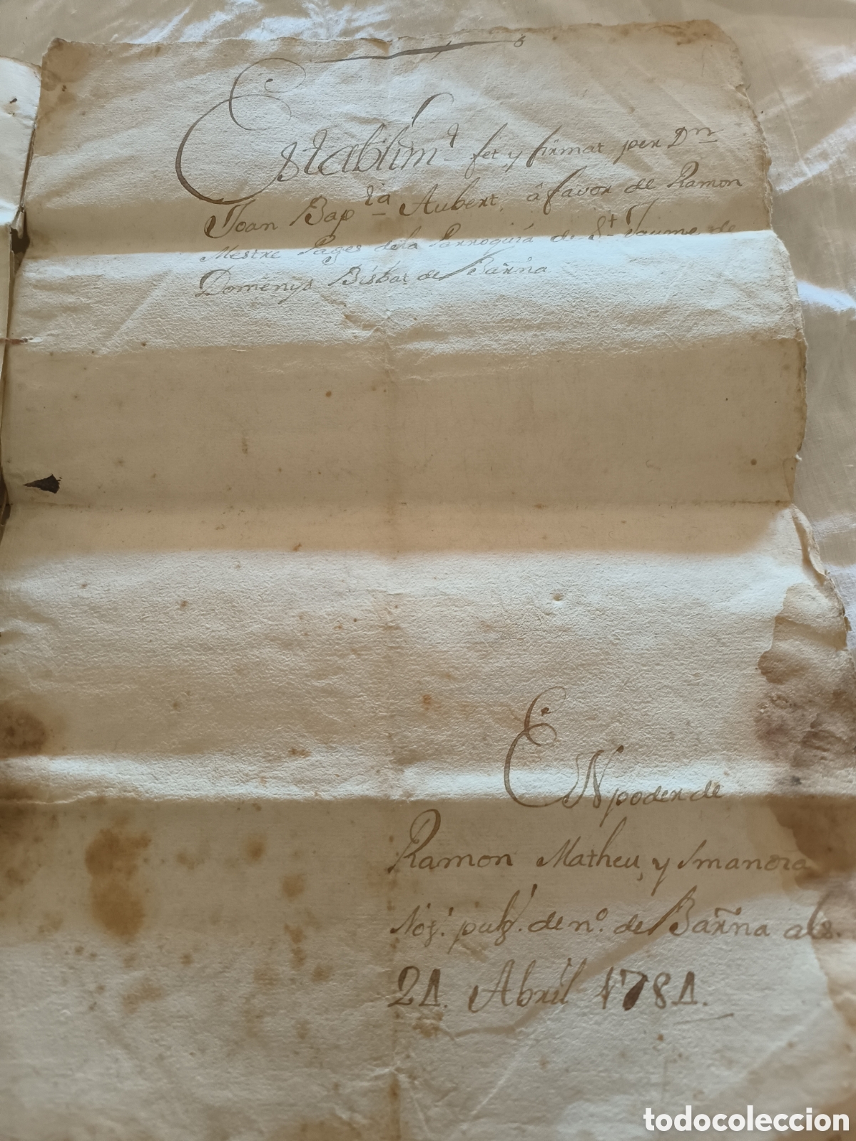 Manuscritos antiguos: Escrituras 1781 - Foto 1