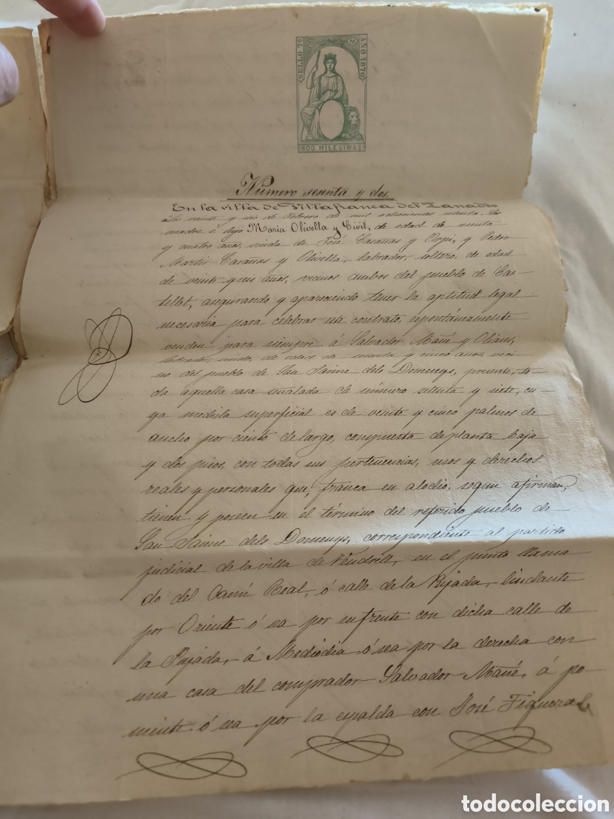 Manuscritos antiguos: Escrituras 1870 - Foto 3