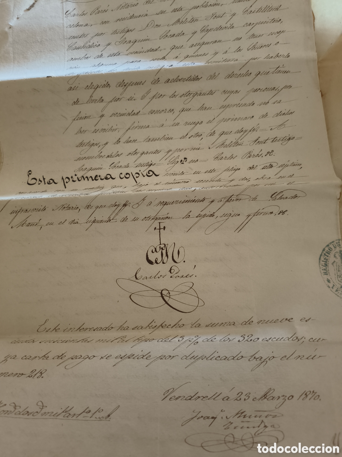 Manuscritos antiguos: Escrituras 1870 - Foto 9
