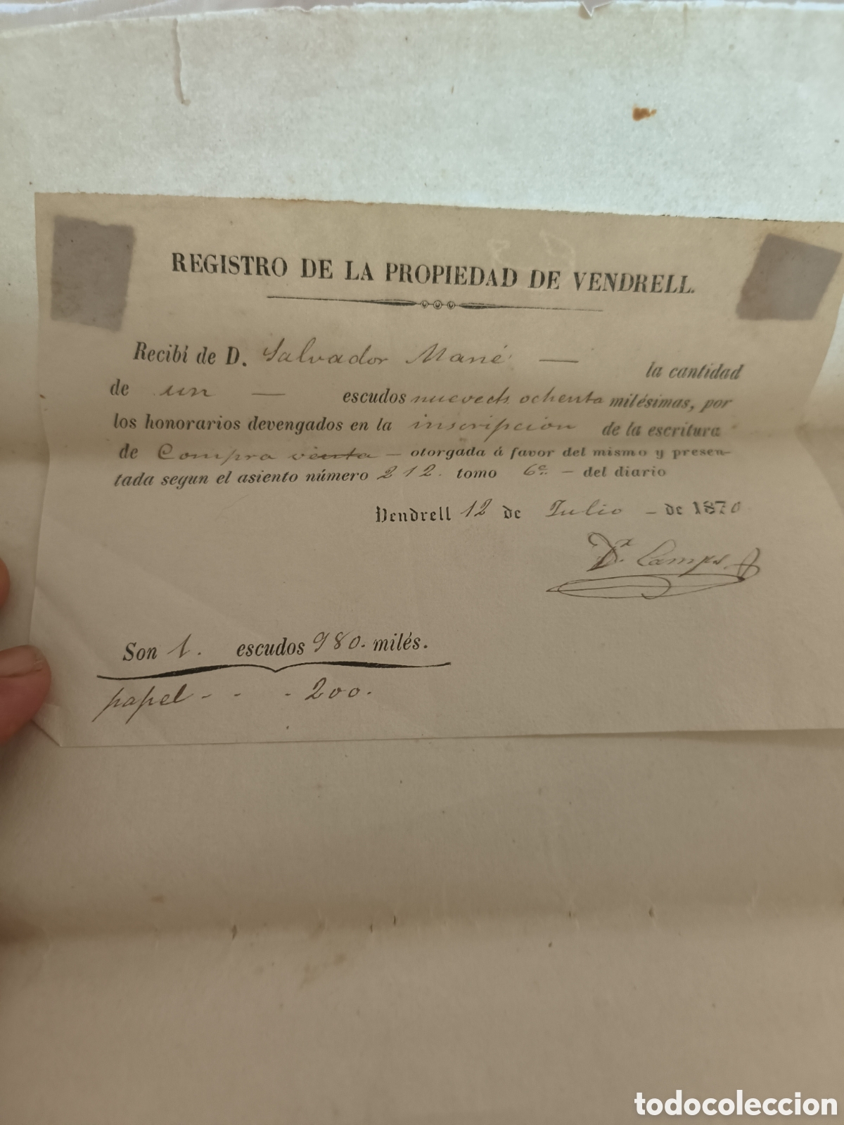 Manuscritos antiguos: Escrituras 1870 - Foto 13