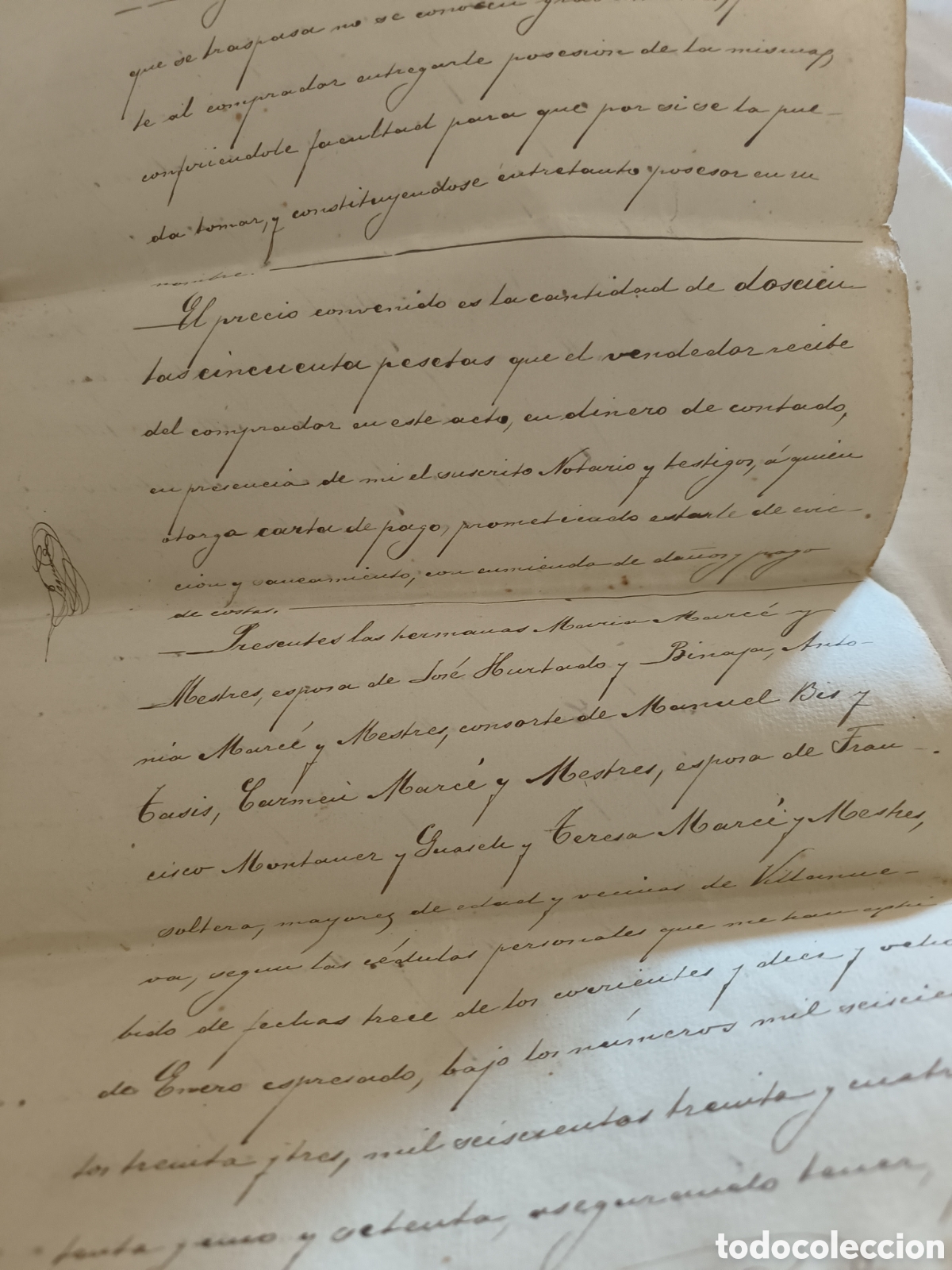 Manuscritos antiguos: Escritura venta 1886 - Foto 7