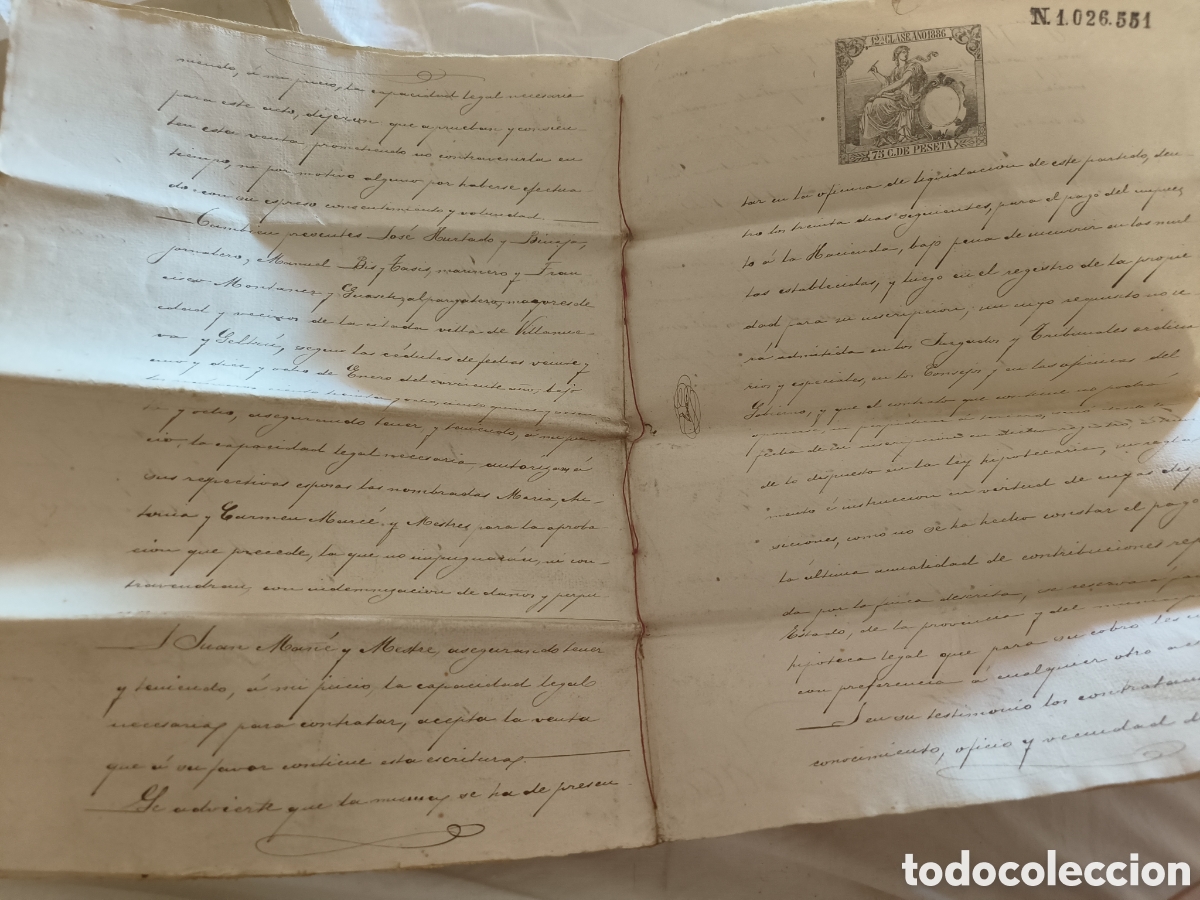 Manuscritos antiguos: Escritura venta 1886 - Foto 8
