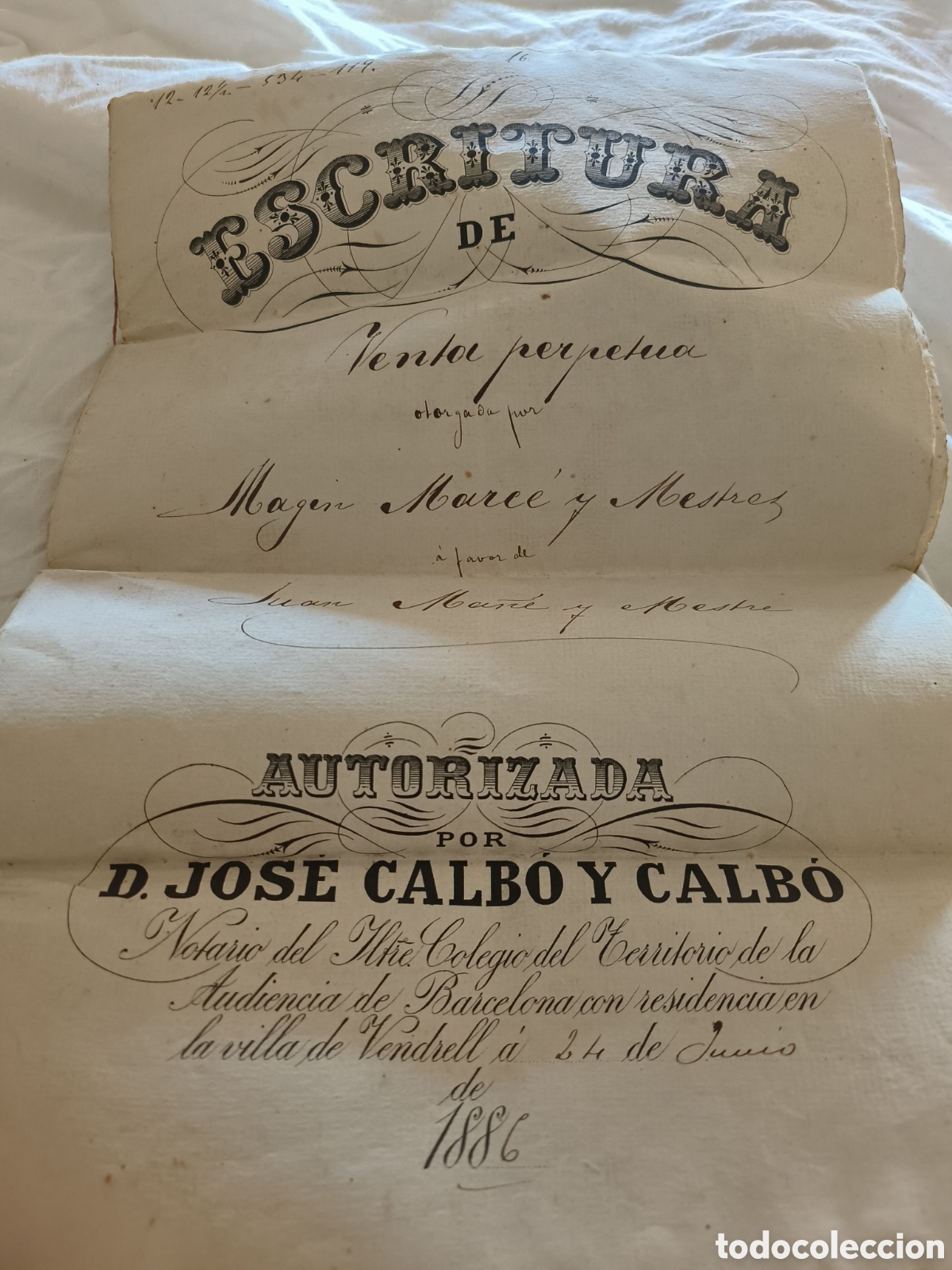 Manuscritos antiguos: Escritura venta 1886 - Foto 1
