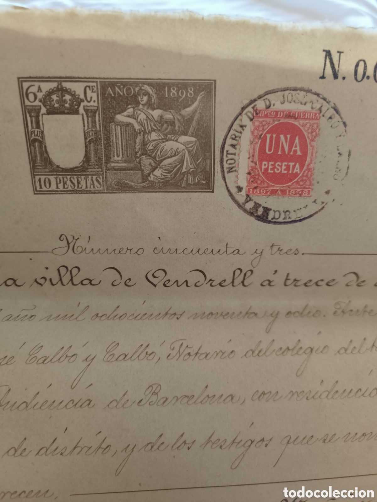 Manuscritos antiguos: Escritura 1898 - Foto 5