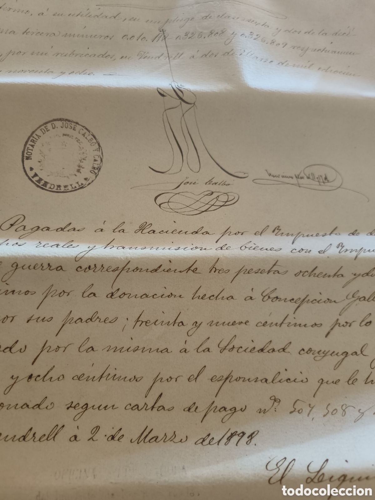 Manuscritos antiguos: Escritura 1898 - Foto 11