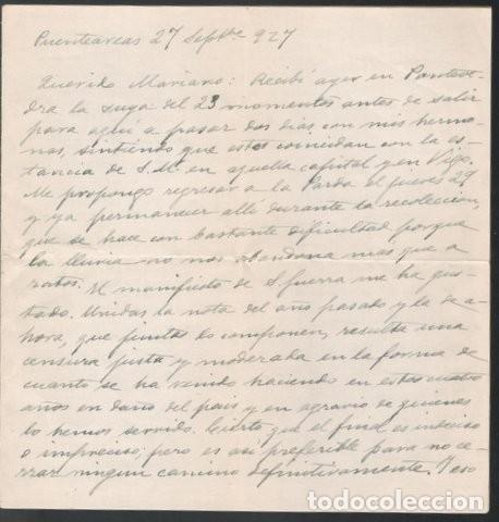 Manoscritti antichi: BUGALLAL: CARTA A M. ORDO&Ntilde;EZ '... Manifiesto de S&aacute;nchez Guerra.. Bergam&iacute;n... los mauristas...'