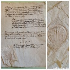 Manuscritos antiguos: BALEARES - MALLORCA - CERTIFICADO PARTIDA ENTIERRO 1784 IGLESIA REAL CRISTO SANTO DOMINGO CON SELLO