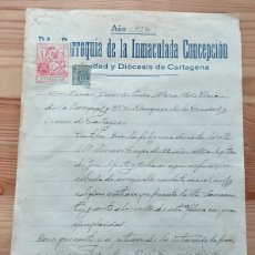 Manuscritos antiguos: AÑO 1950 CERTIFICADO BUENA CONDUCTA PARROQUIA INMACULADA CONCEPCIÓN DE CARTAGENA (MURCIA)