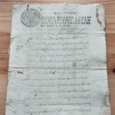 Manuscritos antiguos: MANUSCRITO CON SELLO 4º AÑO 1752 (2) Y SELLO 4º AÑO 1776 (1) ALMODOVAR DEL PINAR (CUENCA)