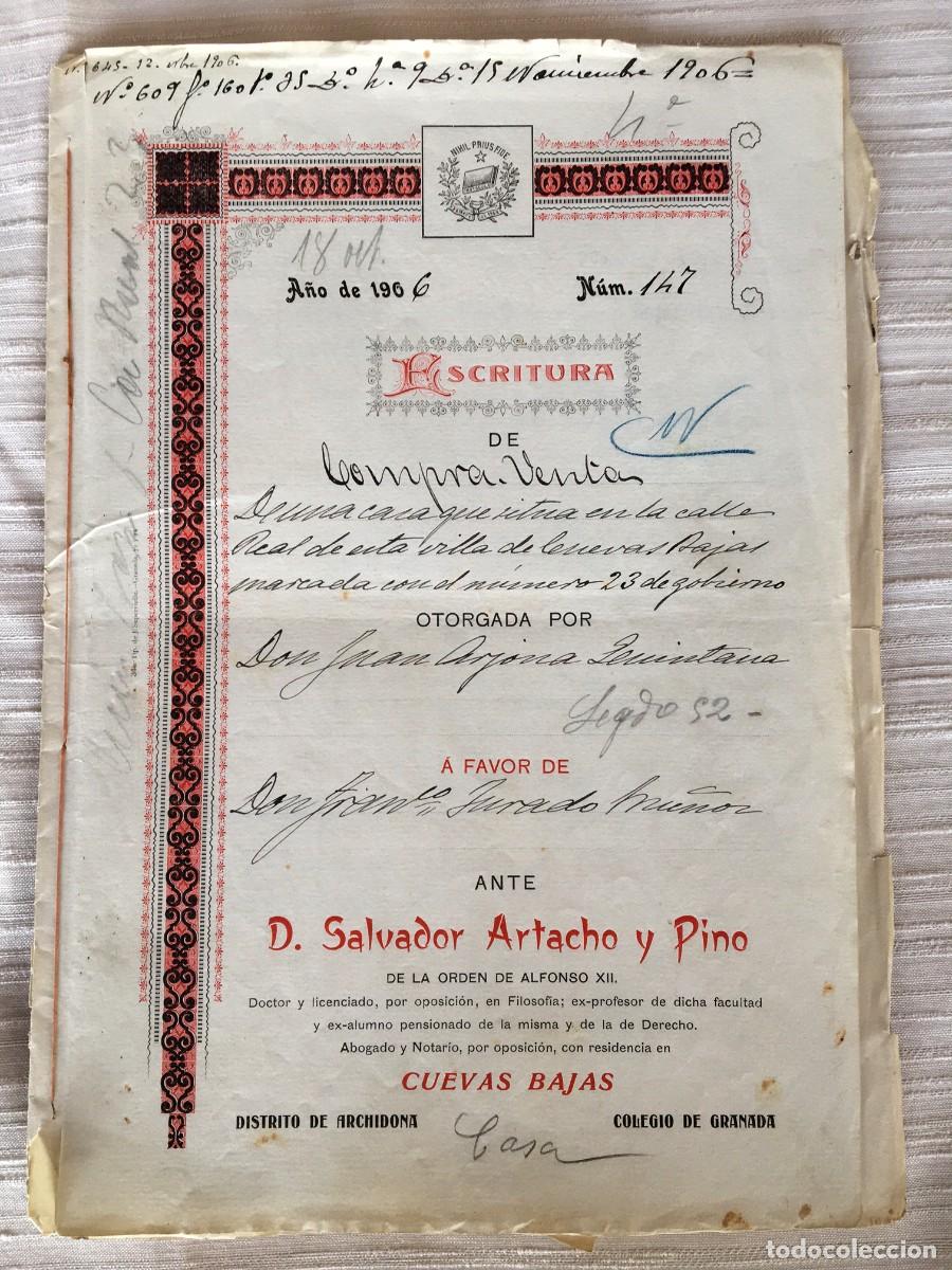 Manuscritos antiguos: Escrituras de compraventa de 1906 - Foto 1