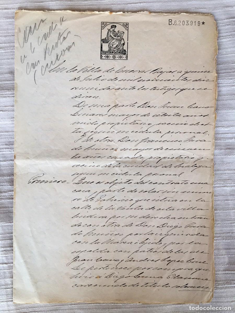Manuscritos antiguos: Contrato de arras para la compra de una casa - Foto 1