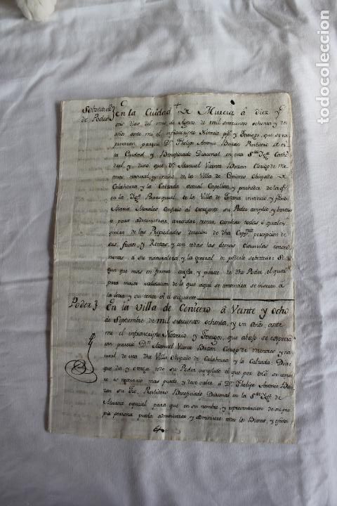 Manuscritos antiguos: DOCUMENTO MURCIA 1782, TOTANA - Foto 5