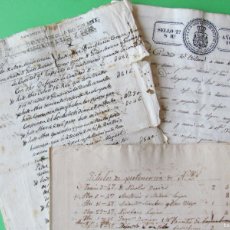 Manuscritos antiguos: 3 ESCRITURAS DE 1816 Y 1837 DE MURCIA, CARTAGENA Y VILLENA. HERENCIA Y VENTAS DE FINCAS.