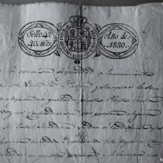 Manuscritos antiguos: ANTIGUA ESCRITURA DE VENTA DE TIERRAS EN CARTAGENA DE 1830