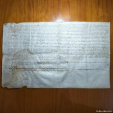 Manuscritos antiguos: PERGAMINO. TESTAMENTO DEL CANÓNIGO DE LA SEU DE BARCELONA. 1565. 44X28 CM