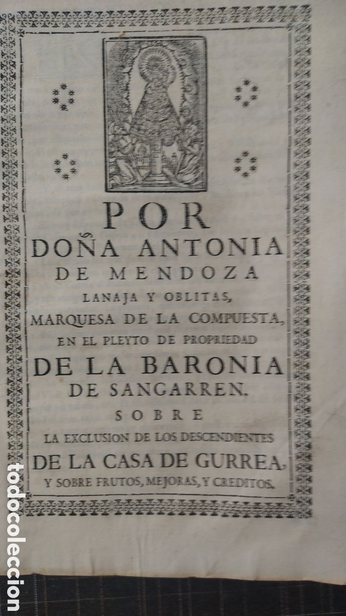 Manuscrits anciens: POR DO&Ntilde;A ANTONIA DE MENDOZA ,MARQUESA DE LA COMPUESTA