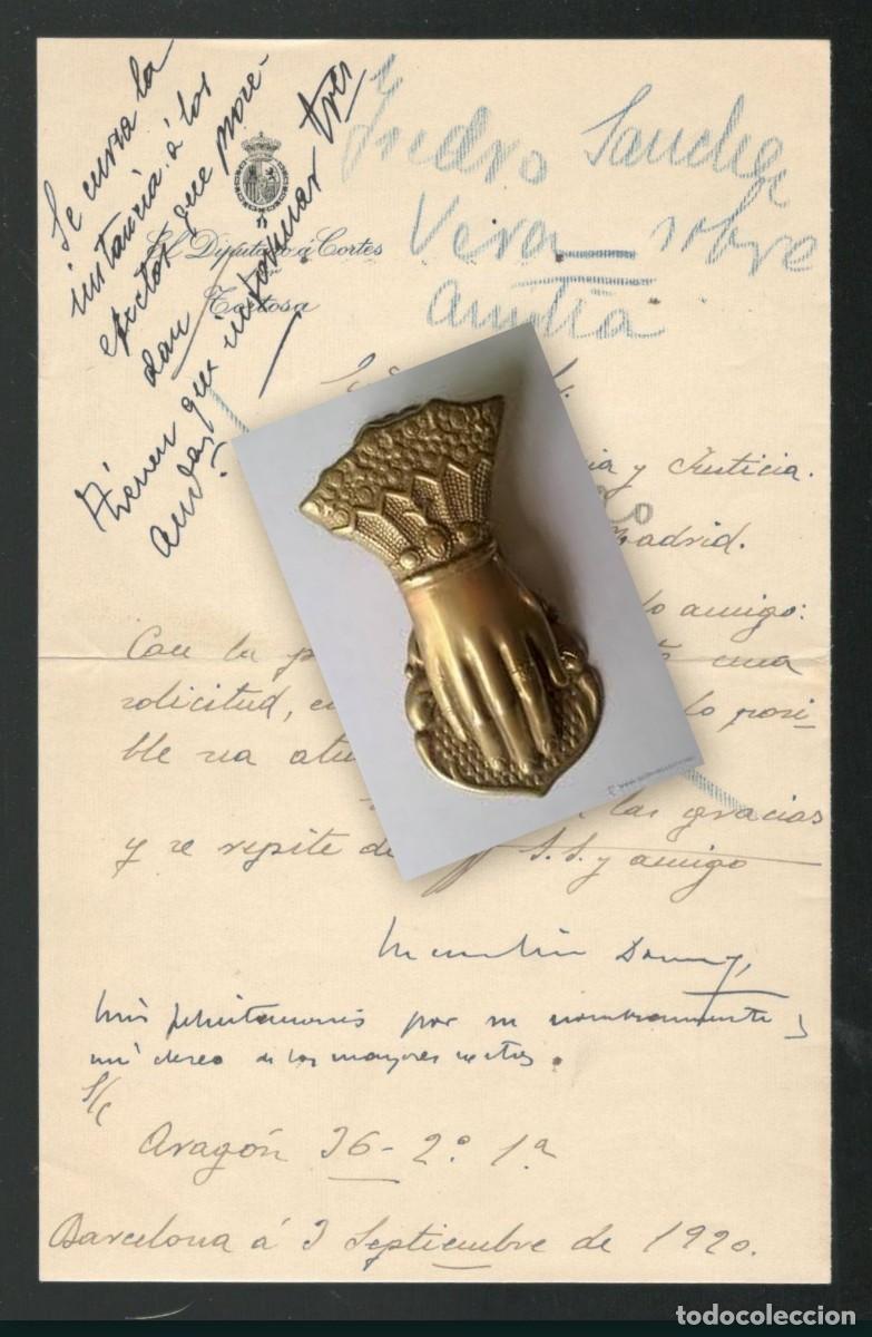 Manoscritti antichi: MARCELINO DOMINGO: CARTA AL MINISTRO DE GRACIA Y JUSTICIA (MARIANO ORDO&Ntilde;EZ) 1920