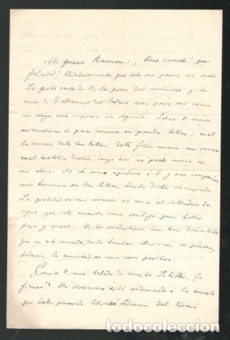 Manoscritti antichi: FASTENRATH, JUAN: CARTA a CAMPOAMOR agradeci&eacute;ndole la suya, y ditirambo sobre la amistad espa&ntilde;ola