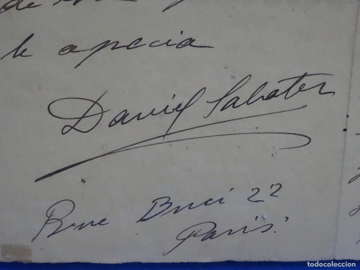 Alte Manuskripte: CARTA DEL PINTOR DANIEL SABATER A SU MAESTRO. PARIS 1924. 26.50x20.50 CM.