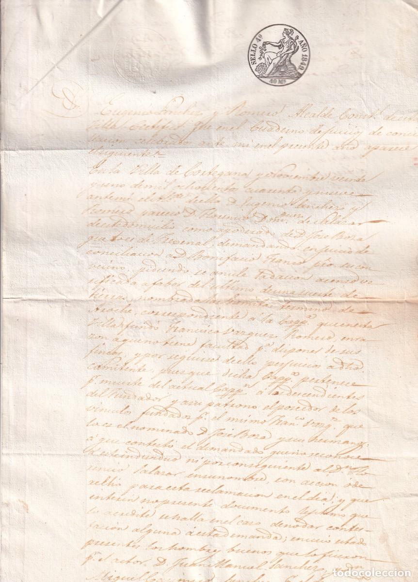 Manuscritos antiguos: Documento en la Villa de Cortegana Huelva en el a&ntilde;o 1849. 1 hoja - Foto 1