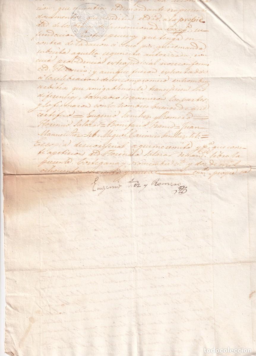 Manuscritos antiguos: Documento en la Villa de Cortegana Huelva en el a&ntilde;o 1849. 1 hoja - Foto 2