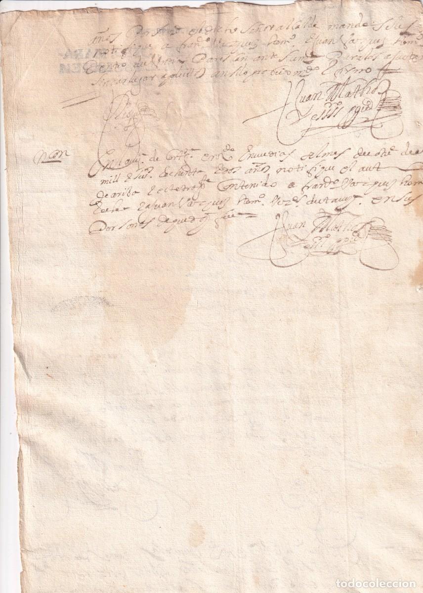Manuscritos antiguos: Documento en la Villa de Valencia de Cortegana Huelva en el a&ntilde;o 1682 - Foto 2