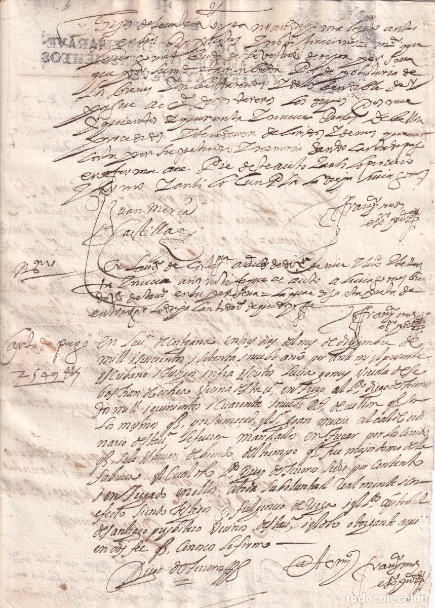 Manuscritos antiguos: Documento en la Villa de Cortegana Huelva en el a&ntilde;o 1679 - Foto 2