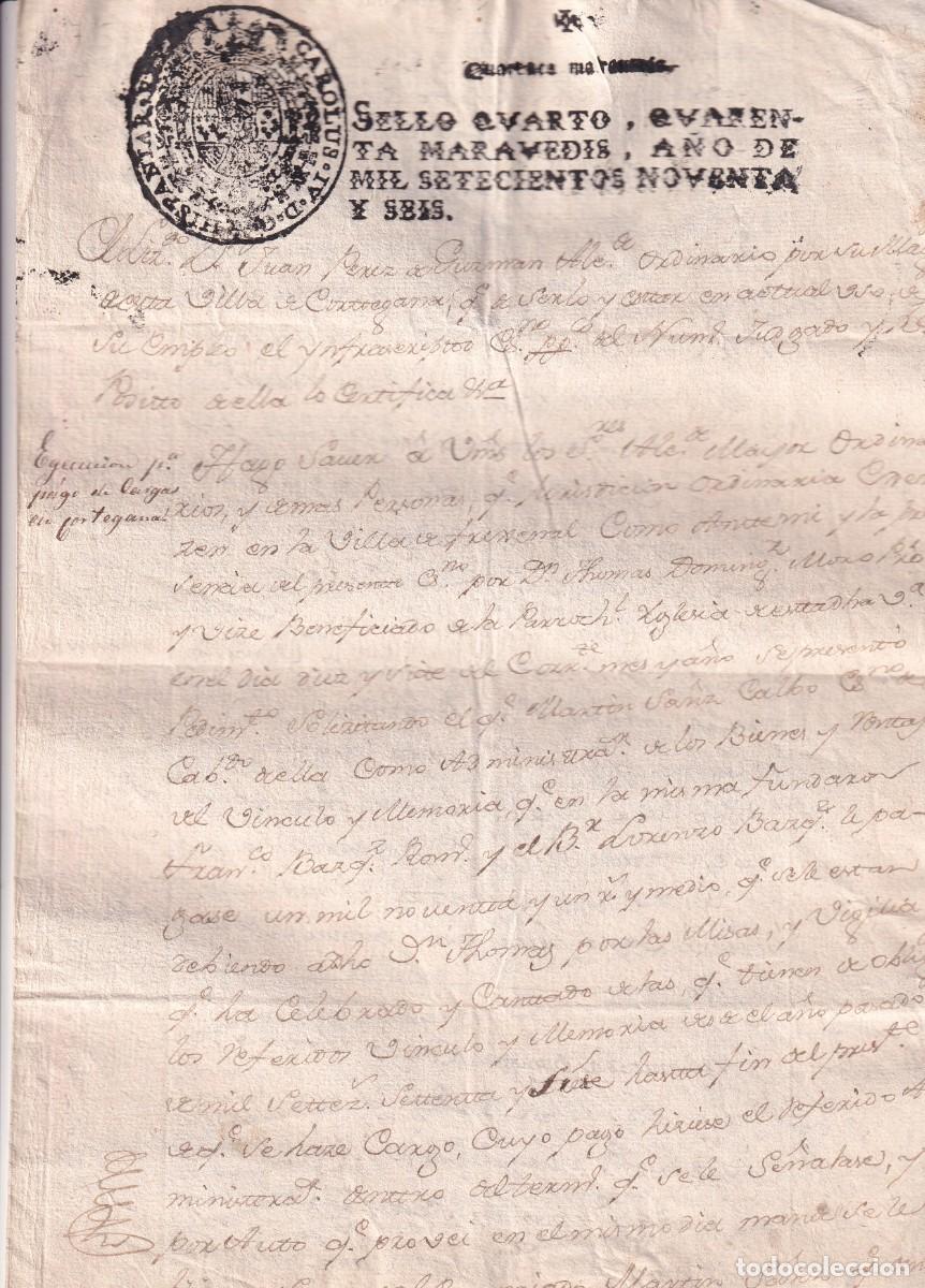 Manuscritos antiguos: Documentaci&oacute;n efectuada en la Villa de Cortegana, Badajoz en el a&ntilde;o 1796 - Foto 1
