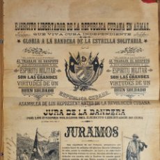 Manuscritos antiguos: DOCUMENTO CUBA JURAMENTO EJERCITO LIBERTADOR MILITAR FIRMAN 11 GENERALES LEER GUAIMARO 26 ABRIL 1869