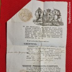 Manuscritos antiguos: DOCUMENTO GIBRALTAR 1838 FIRMADO CAPITAN DEL PUERTO CON SELLO CERTIFICADO ORIGINAL KV1