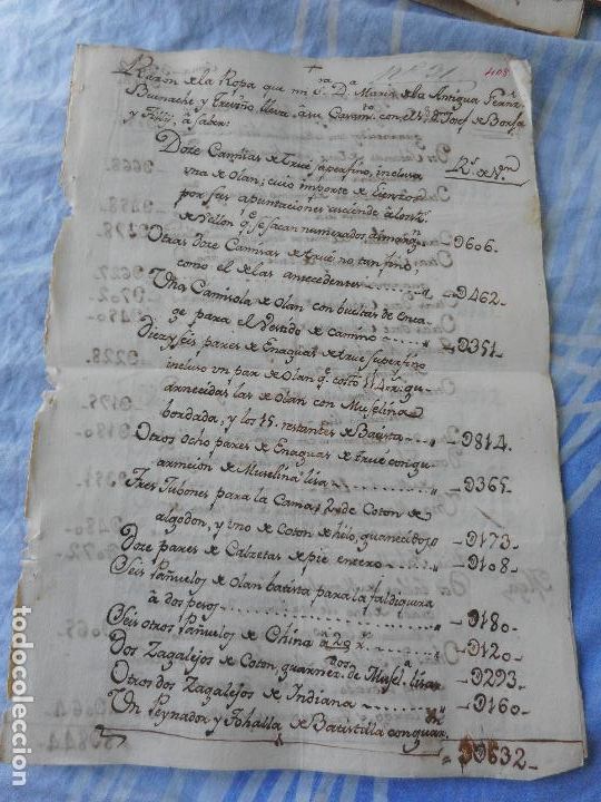 Ancient Manuscripts: MANUSCRITO MARIA FERNANDEZ BUENACHE TREVI&Ntilde;O-JOSE BORJA TILLY. MARQUESADO CAMACHOS. CARTAGENA S.XVIII