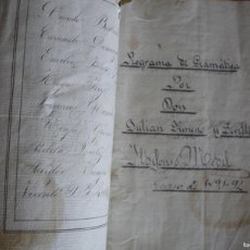 Manuscritos antiguos: MANUSCRITO PROGRAMA GRAMATICA JULIAN JIMENO Y SEVILLA.ILDEFONSO MEDEL CURSO 1891-92.16 PAGINAS