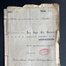 Manuscritos antiguos: AÑO 1916 - ESCRITURA DE MANDATO - ONTINYENT - ONTENIENTE - MANUSCRITO