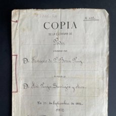 Manuscritos antiguos: AÑO 1913 - PODER OTORGADO EN ONTENIENTE - ONTINYENT - MANUSCRITO