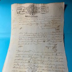 Manuscritos antiguos: FERNANDO VII 1820 MANUSCRITO PAPEL SELLADO TIMBRADO, HABILITADO SELLOCUARTO (4º) CUARENTA MARAVEDIS